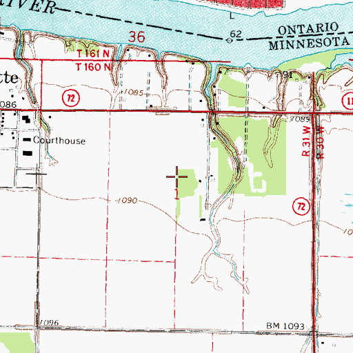 Topographic Map of Judy's East Side Trailer Park, MN