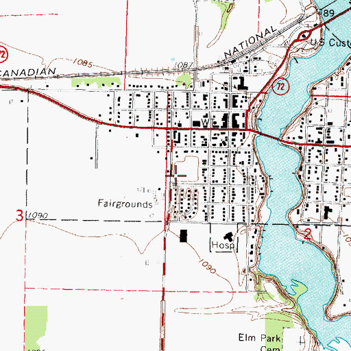 Topographic Map of First Lutheran Church, MN