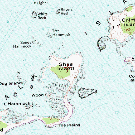 Topographic Map of Shea Island, CT