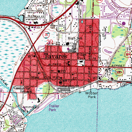 Topographic Map of Lake Communications Cellular Tower, FL