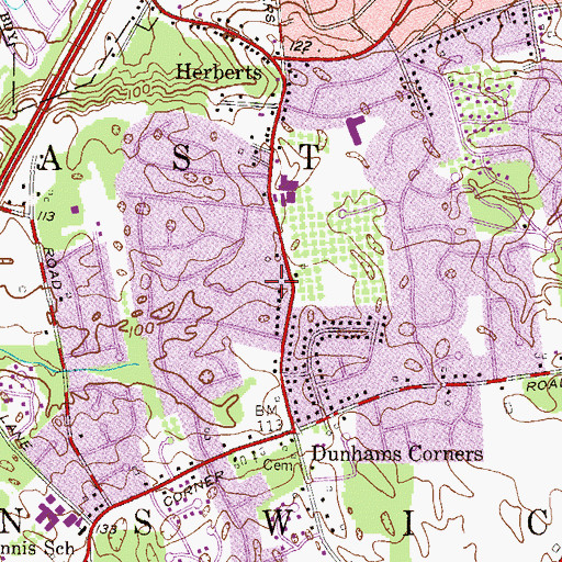 Topographic Map of East Brunswick Jewish Center, NJ