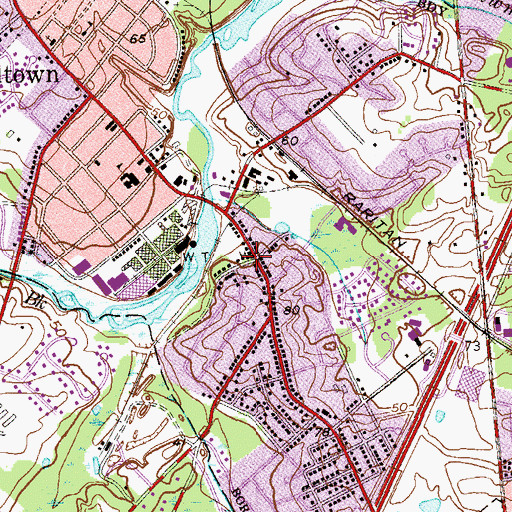 Topographic Map of Saint Paul's United Church of Christ, NJ