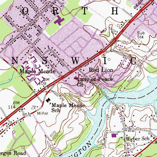 Topographic Map of Our Lady of Peace Church, NJ