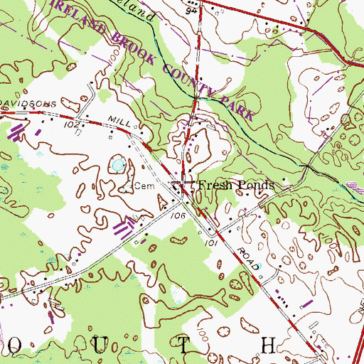 Topographic Map of Fresh Ponds Chapel, NJ