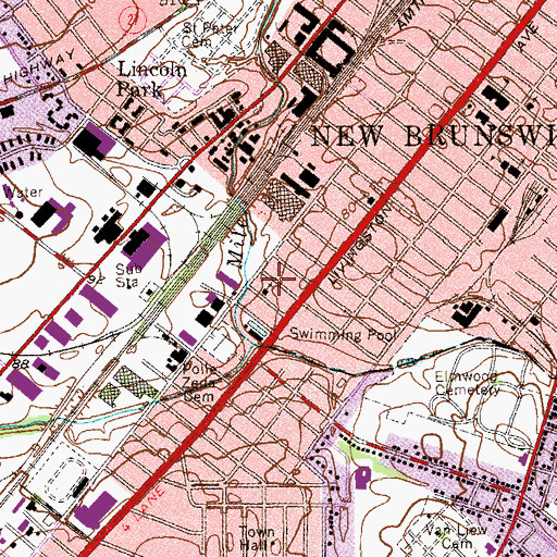 Topographic Map of Church of Jesus Christ, NJ