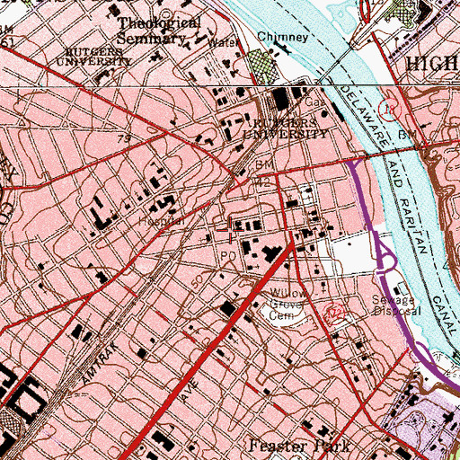 Topographic Map of Iglesia De Dios Peniel, NJ