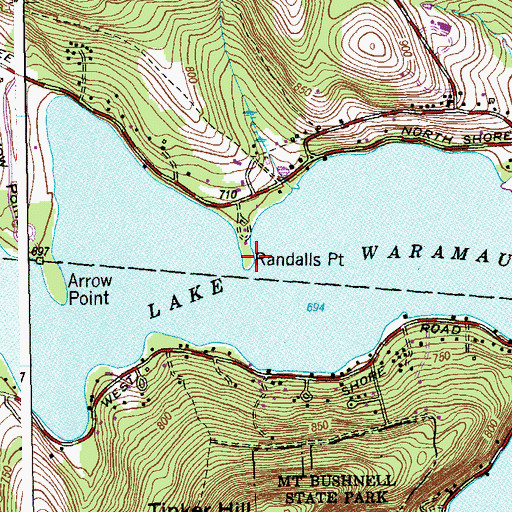 Topographic Map of Randalls Point, CT