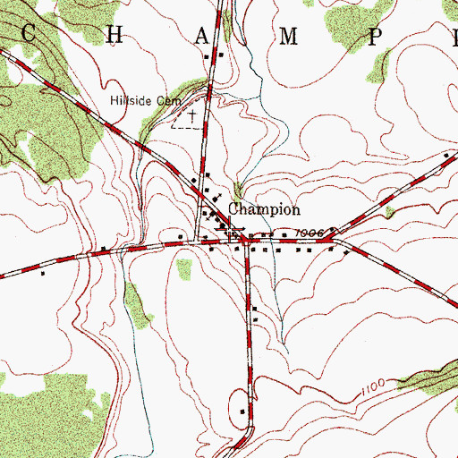 Topographic Map of School Number 1 (historical), NY