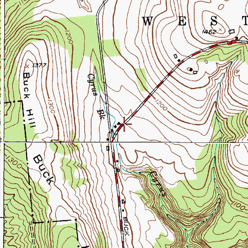 Topographic Map of Buck Hill School (historical), NY