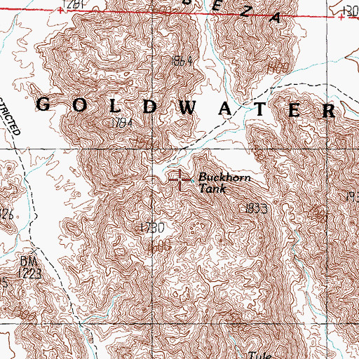 Topographic Map of Buckhorn Tank, AZ