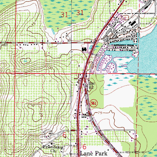 Topographic Map of Mount Moriah Baptist Missionary Church, FL