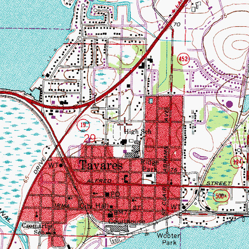 Topographic Map of Doctor Argin A Boggus Stadium, FL