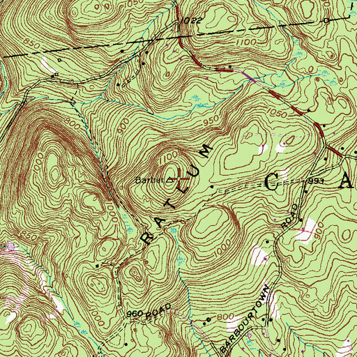 Topographic Map of Ratlum Mountain, CT