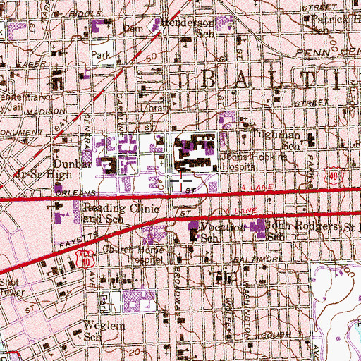 Topographic Map of Weinberg Building, MD