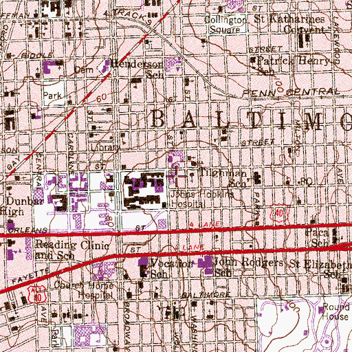Topographic Map of Bloomberg School of Public Health, MD