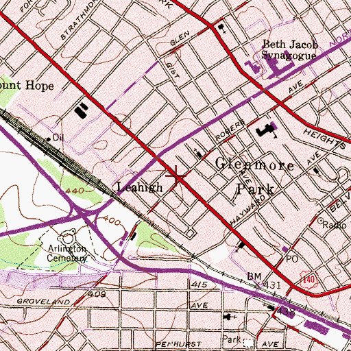 Topographic Map of Baltimore City Fire Station 2, MD