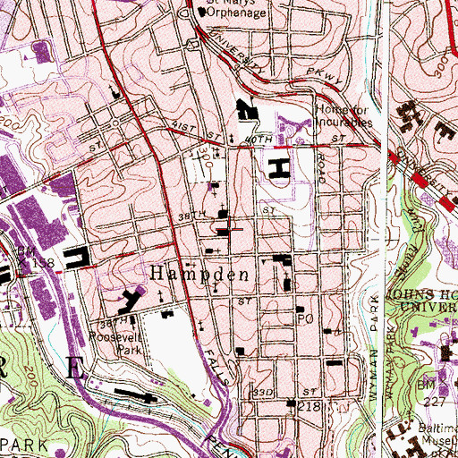 Topographic Map of Baltimore City Fire Station 6, MD