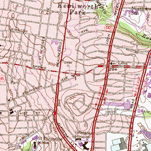 Topographic Map of Baltimore City Fire Station 9, MD