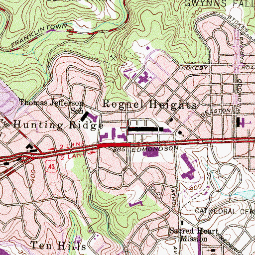 Topographic Map of Baltimore City Fire Station 14, MD