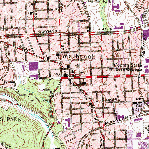 Topographic Map of Baltimore City Fire Station 15, MD