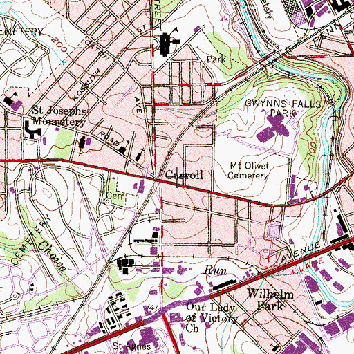 Topographic Map of Baltimore City Fire Station 16, MD