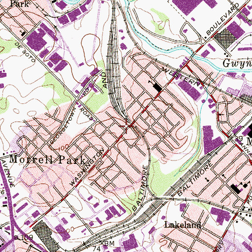 Topographic Map of Baltimore City Fire Station 17, MD