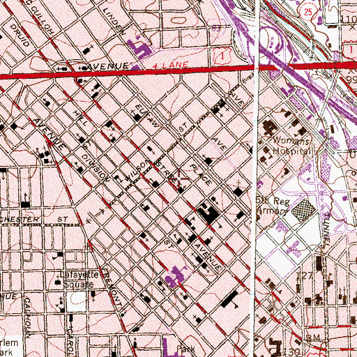 Topographic Map of Baltimore City Fire Station 22, MD