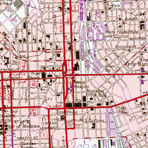 Topographic Map of Baltimore City Fire Department Headquarters Station 24, MD