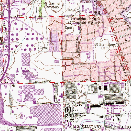 Topographic Map of Baltimore City Fire Station 31, MD