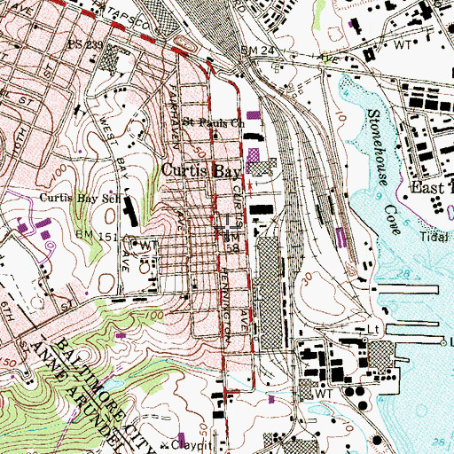 Topographic Map of Baltimore City Fire Station 39, MD
