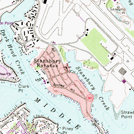 Topographic Map of Church of the Ascension, MD