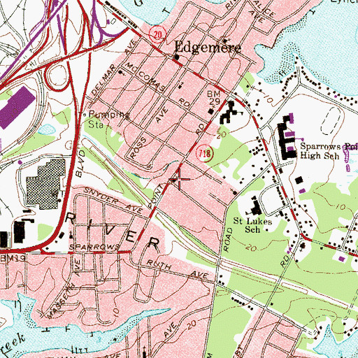 Topographic Map of Shiloh Baptist Church, MD