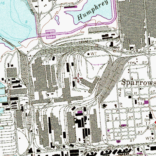 Topographic Map of Sparrows Point Industrial Complex, MD
