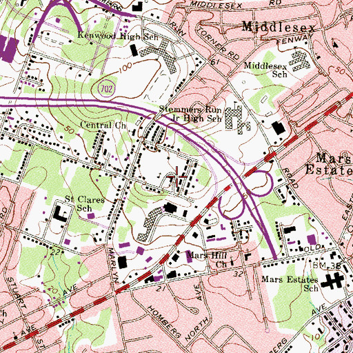 Topographic Map of Boulevard Christian Church, MD