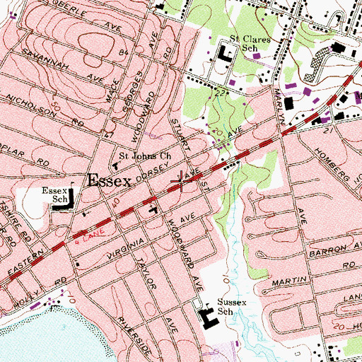 Topographic Map of New Hope Baptist Church, MD