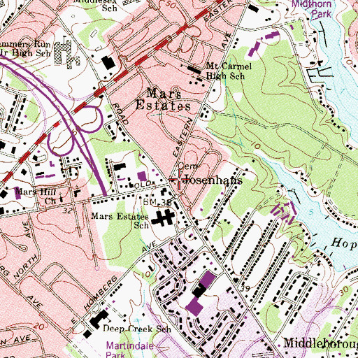 Topographic Map of Saint Stephen's African Methodist Episcopal Church, MD