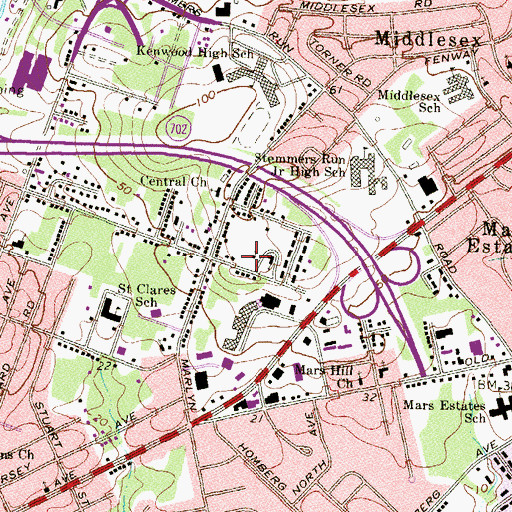 Topographic Map of Trinity Temple Church, MD