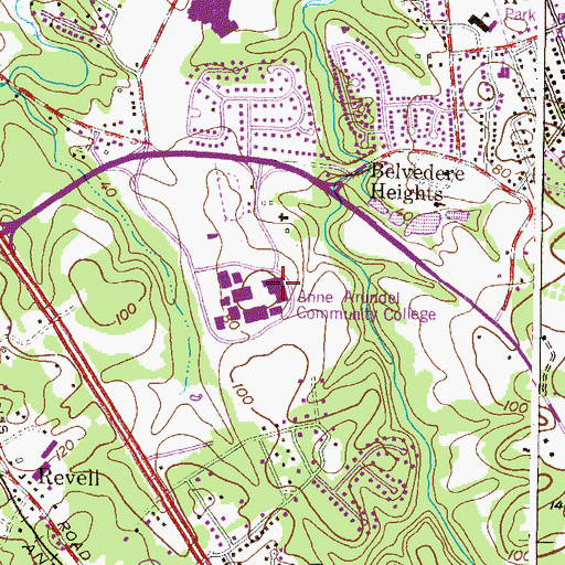 Topographic Map of Careers Center, MD