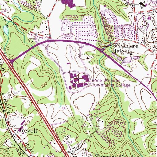 Topographic Map of Dragun Science Building, MD