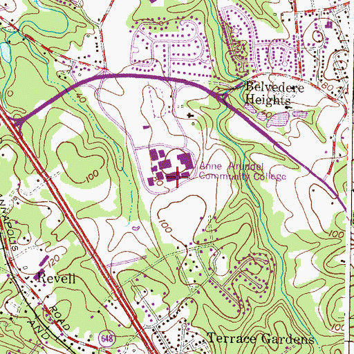 Topographic Map of Humanities Building, MD