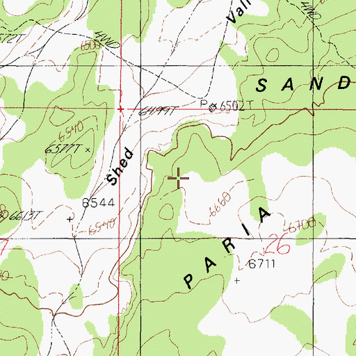 Topographic Map of Shed Valley Tank, AZ
