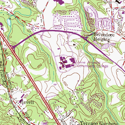 Topographic Map of Ludlum Hall, MD