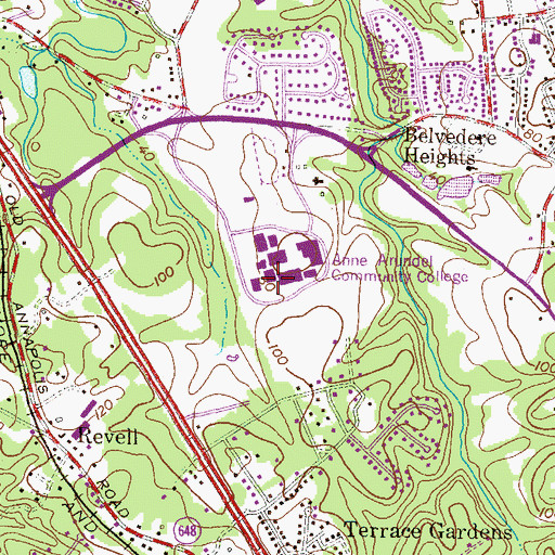 Topographic Map of Truxal Library, MD