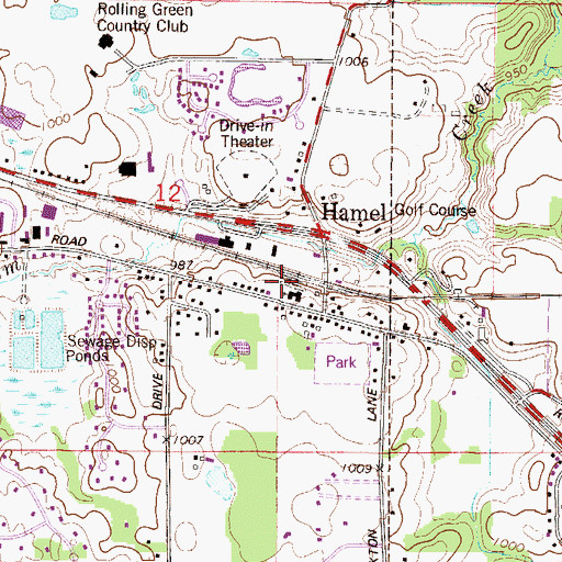 Topographic Map of Saint Anne's Cemetery, MN