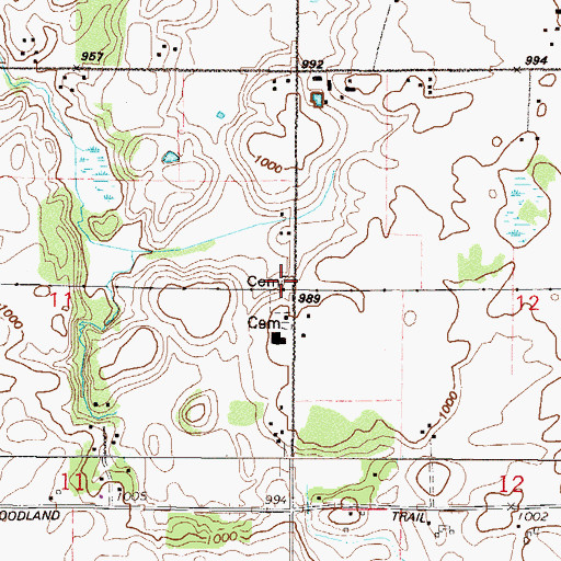 Topographic Map of Reich Cemetery, MN