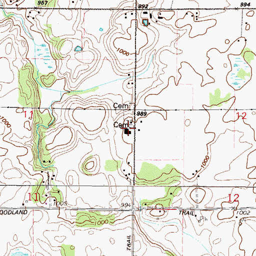 Topographic Map of Salem Lutheran Church Cemetery, MN