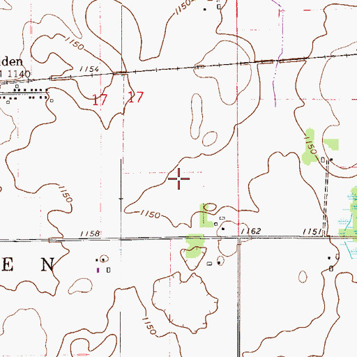 Topographic Map of Lincoln Cemetery, MN