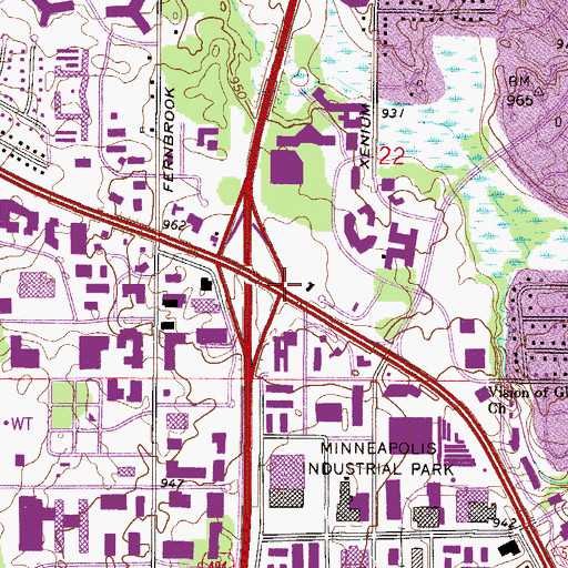 Topographic Map of Plymouth Post Office (historical), MN