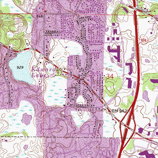 Topographic Map of Maple Grove Post Office (historical), MN