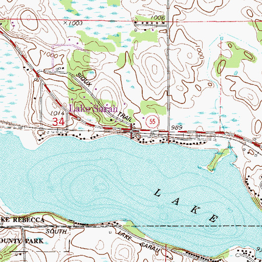 Topographic Map of Lake Sarah Post Office (historical), MN